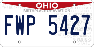 OH license plate FWP5427