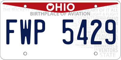 OH license plate FWP5429