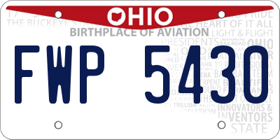 OH license plate FWP5430