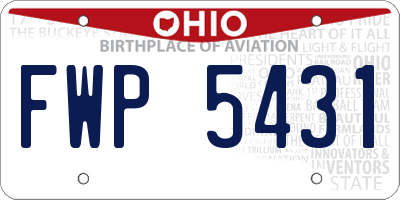 OH license plate FWP5431