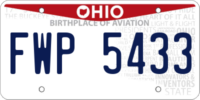 OH license plate FWP5433