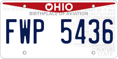 OH license plate FWP5436