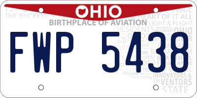 OH license plate FWP5438