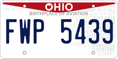 OH license plate FWP5439