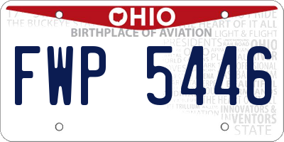 OH license plate FWP5446