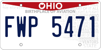 OH license plate FWP5471