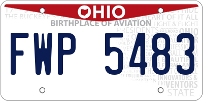 OH license plate FWP5483