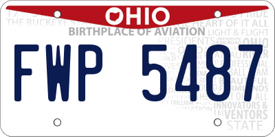 OH license plate FWP5487