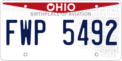 OH license plate FWP5492