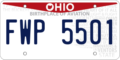 OH license plate FWP5501