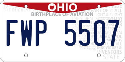 OH license plate FWP5507