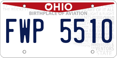 OH license plate FWP5510