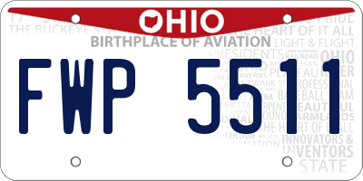 OH license plate FWP5511