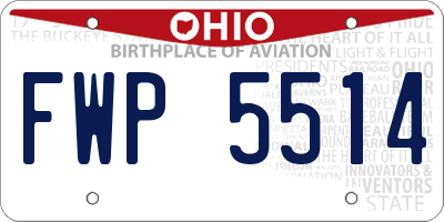 OH license plate FWP5514