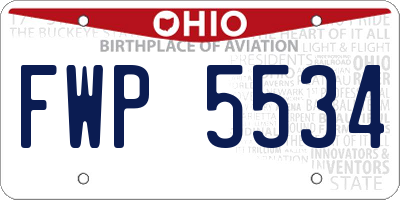 OH license plate FWP5534
