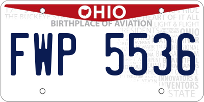OH license plate FWP5536