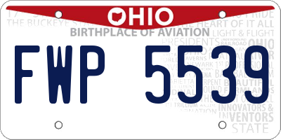 OH license plate FWP5539