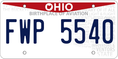 OH license plate FWP5540