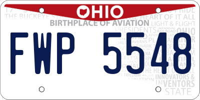OH license plate FWP5548
