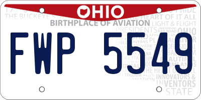 OH license plate FWP5549