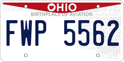 OH license plate FWP5562