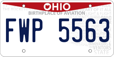 OH license plate FWP5563