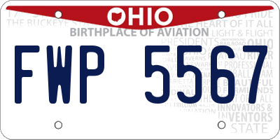 OH license plate FWP5567