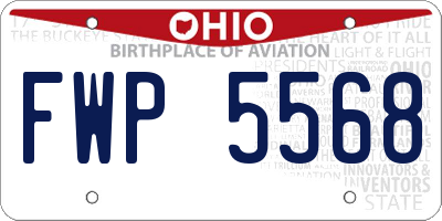 OH license plate FWP5568