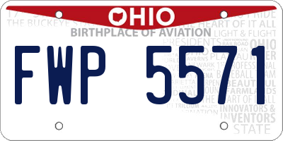 OH license plate FWP5571