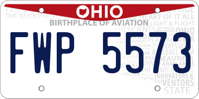 OH license plate FWP5573
