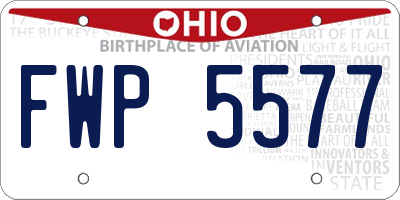 OH license plate FWP5577