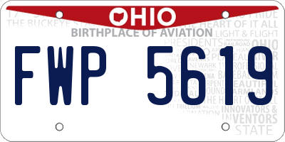 OH license plate FWP5619