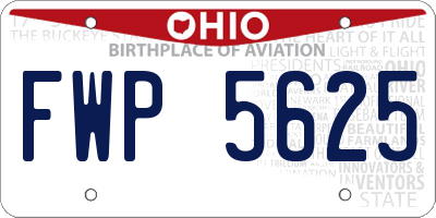 OH license plate FWP5625