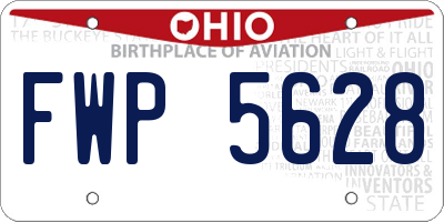 OH license plate FWP5628