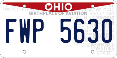 OH license plate FWP5630