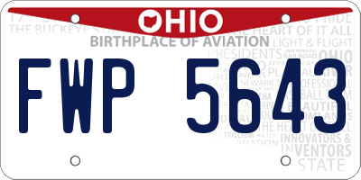 OH license plate FWP5643