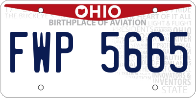 OH license plate FWP5665