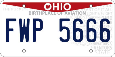 OH license plate FWP5666