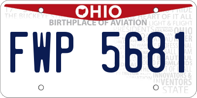 OH license plate FWP5681