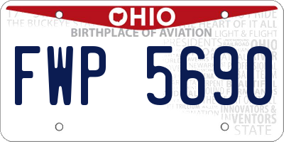OH license plate FWP5690