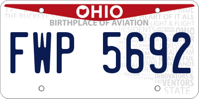 OH license plate FWP5692