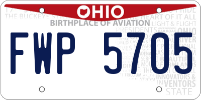 OH license plate FWP5705