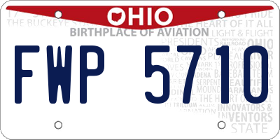 OH license plate FWP5710