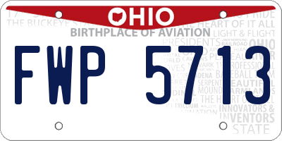 OH license plate FWP5713