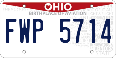 OH license plate FWP5714
