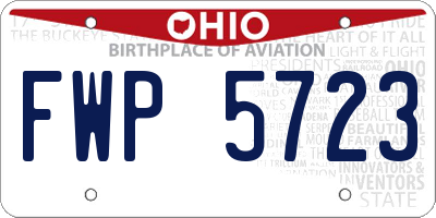 OH license plate FWP5723