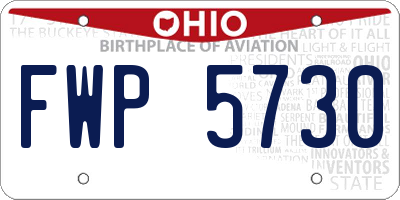 OH license plate FWP5730