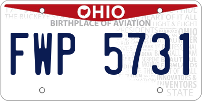 OH license plate FWP5731