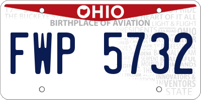 OH license plate FWP5732