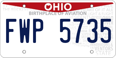 OH license plate FWP5735